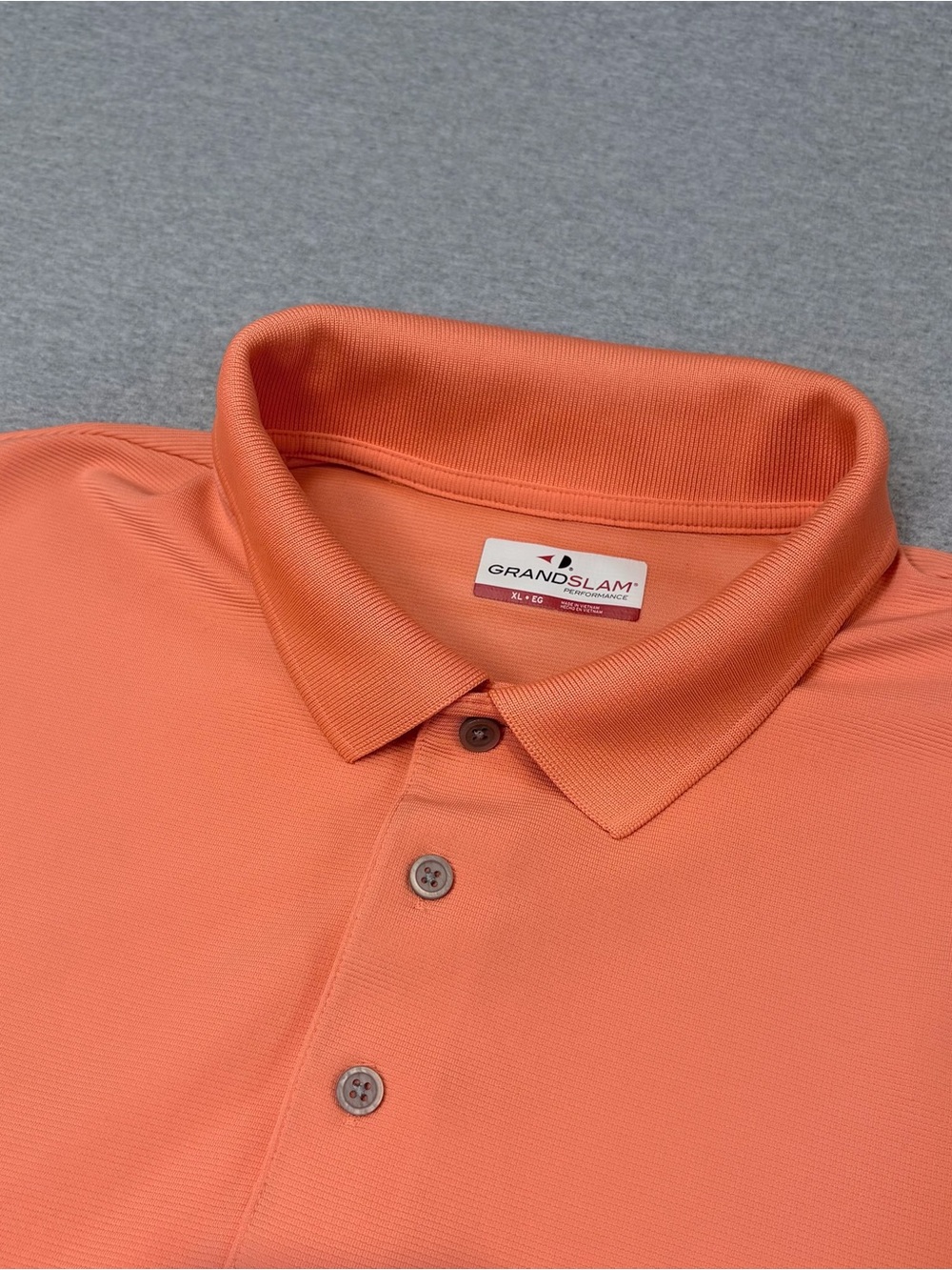 Grand Slam Mens XL Golf Sport Short Sleeve‎ Polo Shirt Orange
